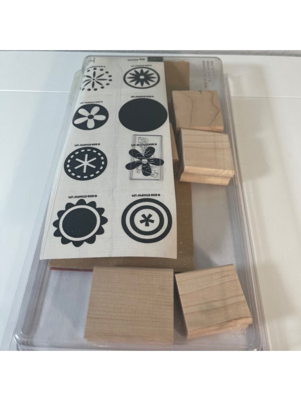 Big Pieces Rubber & Wood Stamp Set Geometric Floral Patterns Crafting & Scrapboo